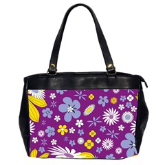 Floral Flowers Oversize Office Handbag (2 Sides)