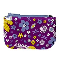 Floral Flowers Large Coin Purse