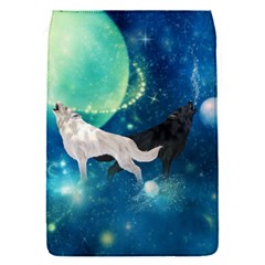 Awesome Black And White Wolf In The Universe Removable Flap Cover (s) by FantasyWorld7