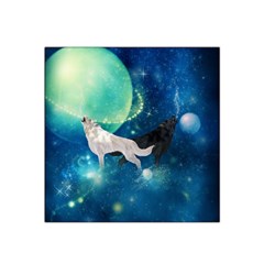 Awesome Black And White Wolf In The Universe Satin Bandana Scarf