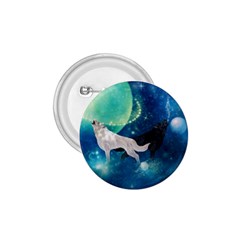 Awesome Black And White Wolf In The Universe 1.75  Buttons