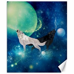 Awesome Black And White Wolf In The Universe Canvas 8  X 10  by FantasyWorld7