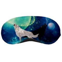 Awesome Black And White Wolf In The Universe Sleeping Masks