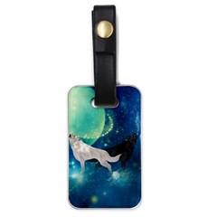 Awesome Black And White Wolf In The Universe Luggage Tags (One Side) 