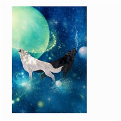 Awesome Black And White Wolf In The Universe Large Garden Flag (Two Sides)