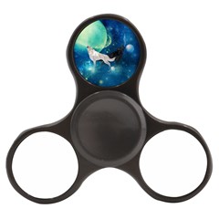 Awesome Black And White Wolf In The Universe Finger Spinner