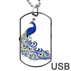 Venus Peacock Dog Tag Usb Flash (two Sides)