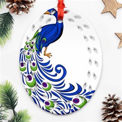 Venus Peacock Ornament (oval Filigree) by amazinganimals