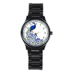 Venus Peacock Stainless Steel Round Watch Front