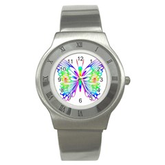 Rainbow Butterfly Stainless Steel Watch