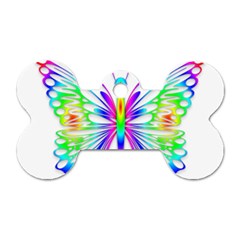 Rainbow Butterfly Dog Tag Bone (two Sides) by amazinganimals