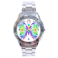 Rainbow Butterfly Stainless Steel Analogue Watch by amazinganimals