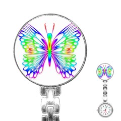 Rainbow Butterfly Stainless Steel Nurses Watch by amazinganimals