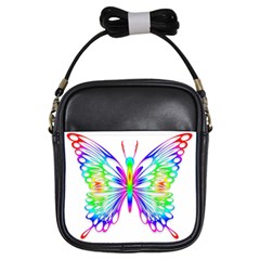 Rainbow Butterfly Girls Sling Bag