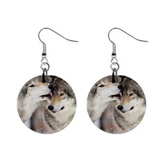 Lovable Wolves 1  Button Earrings