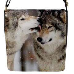 Lovable Wolves Flap Closure Messenger Bag (s) by amazinganimals