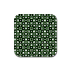 Soccer Ball Pattern Rubber Square Coaster (4 Pack)  by dflcprints