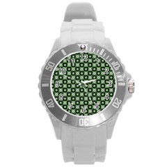 Soccer Ball Pattern Round Plastic Sport Watch (l) by dflcprints