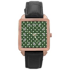 Soccer Ball Pattern Rose Gold Leather Watch  by dflcprints