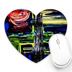 Between Two Moons 1 Heart Mousepads Front