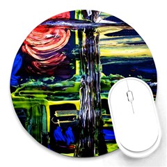 Between Two Moons 1 Round Mousepads by bestdesignintheworld