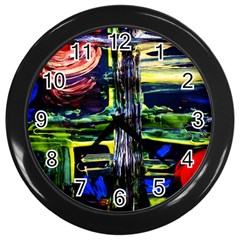 Between Two Moons 1 Wall Clock (black) by bestdesignintheworld