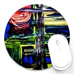 Between Two Moons 1 Round Mousepads Front