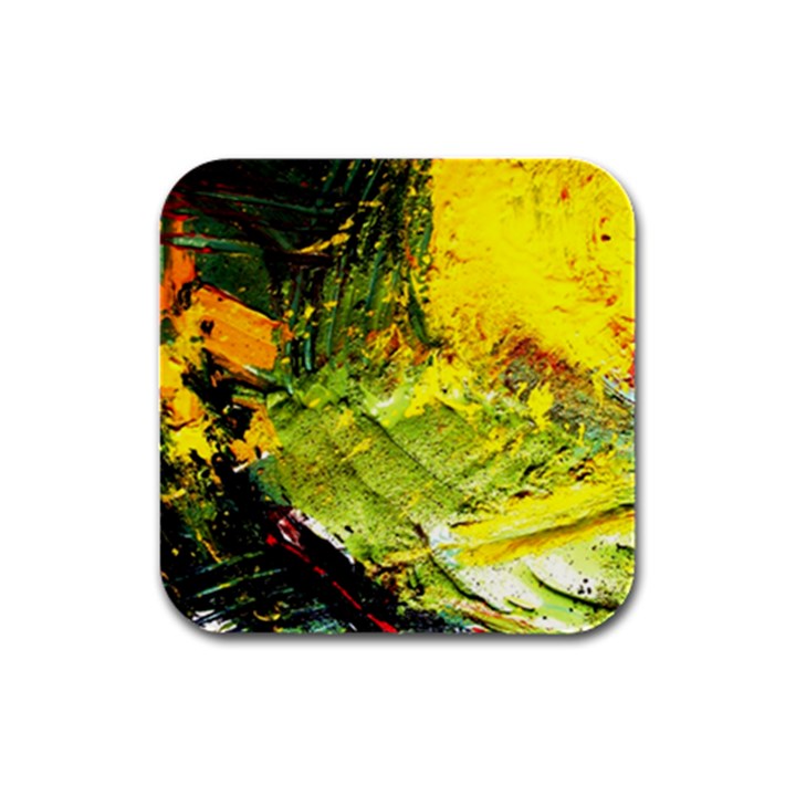 Yellow Chik 5 Rubber Square Coaster (4 pack) 