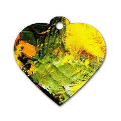 Yellow Chik 5 Dog Tag Heart (one Side) by bestdesignintheworld