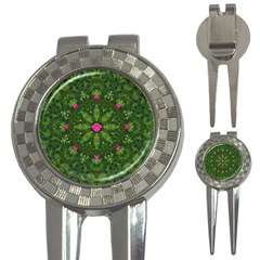 The Most Sacred Lotus Pond  With Bloom    Mandala 3-in-1 Golf Divots by pepitasart