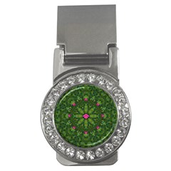 The Most Sacred Lotus Pond  With Bloom    Mandala Money Clips (cz)  by pepitasart