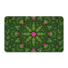 The Most Sacred Lotus Pond  With Bloom    Mandala Magnet (rectangular) by pepitasart