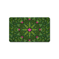 The Most Sacred Lotus Pond  With Bloom    Mandala Magnet (name Card) by pepitasart