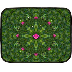 The Most Sacred Lotus Pond  With Bloom    Mandala Fleece Blanket (mini) by pepitasart