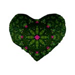 The Most Sacred Lotus Pond  With Bloom    Mandala Standard 16  Premium Heart Shape Cushions Back