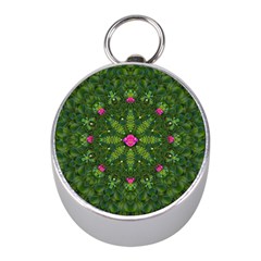 The Most Sacred Lotus Pond  With Bloom    Mandala Mini Silver Compasses by pepitasart