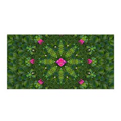 The Most Sacred Lotus Pond  With Bloom    Mandala Satin Wrap by pepitasart