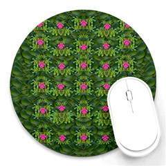 The Most Sacred Lotus Pond With Fantasy Bloom Round Mousepads by pepitasart