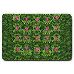 The Most Sacred Lotus Pond With Fantasy Bloom Large Doormat  by pepitasart