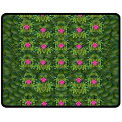 The Most Sacred Lotus Pond With Fantasy Bloom Double Sided Fleece Blanket (medium)  by pepitasart