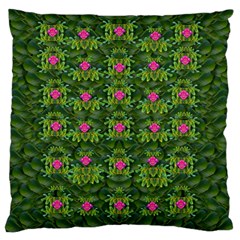 The Most Sacred Lotus Pond With Fantasy Bloom Large Flano Cushion Case (two Sides) by pepitasart