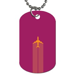 Airplane Jet Yellow Flying Wings Dog Tag (two Sides) by Nexatart