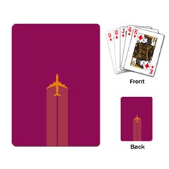 Airplane Jet Yellow Flying Wings Playing Cards Single Design by Nexatart