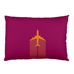 Airplane Jet Yellow Flying Wings Pillow Case (two Sides) by Nexatart