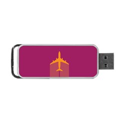 Airplane Jet Yellow Flying Wings Portable Usb Flash (two Sides) by Nexatart