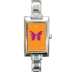 Butterfly Wings Insect Nature Rectangle Italian Charm Watch by Nexatart