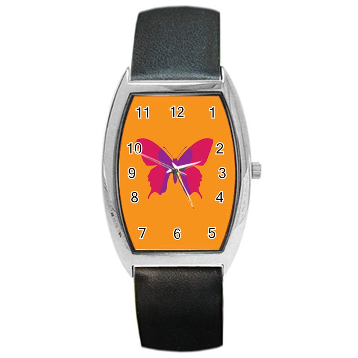 Butterfly Wings Insect Nature Barrel Style Metal Watch