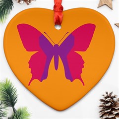 Butterfly Wings Insect Nature Heart Ornament (two Sides) by Nexatart