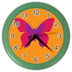 Butterfly Wings Insect Nature Color Wall Clock by Nexatart