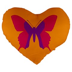 Butterfly Wings Insect Nature Large 19  Premium Heart Shape Cushions by Nexatart